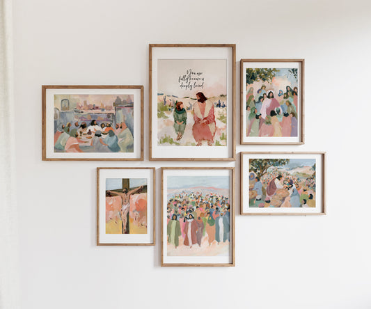 A contemporary Christian art collection of classic Bible story scenes 