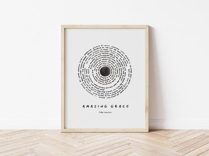 Amazing Grace Lyrics Christian Wall Art I