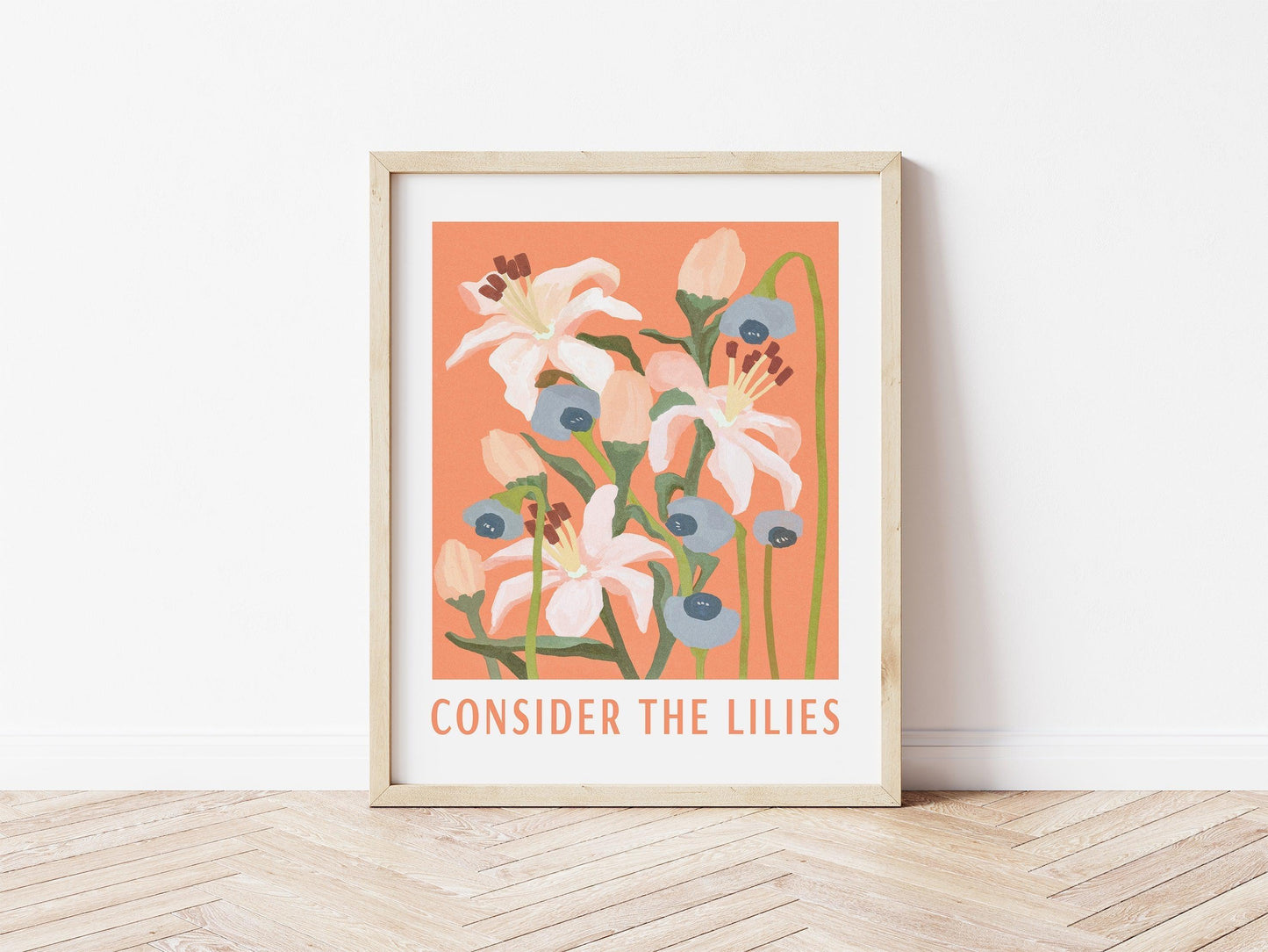 Bible Verses Art CONSIDER THE LILIES I