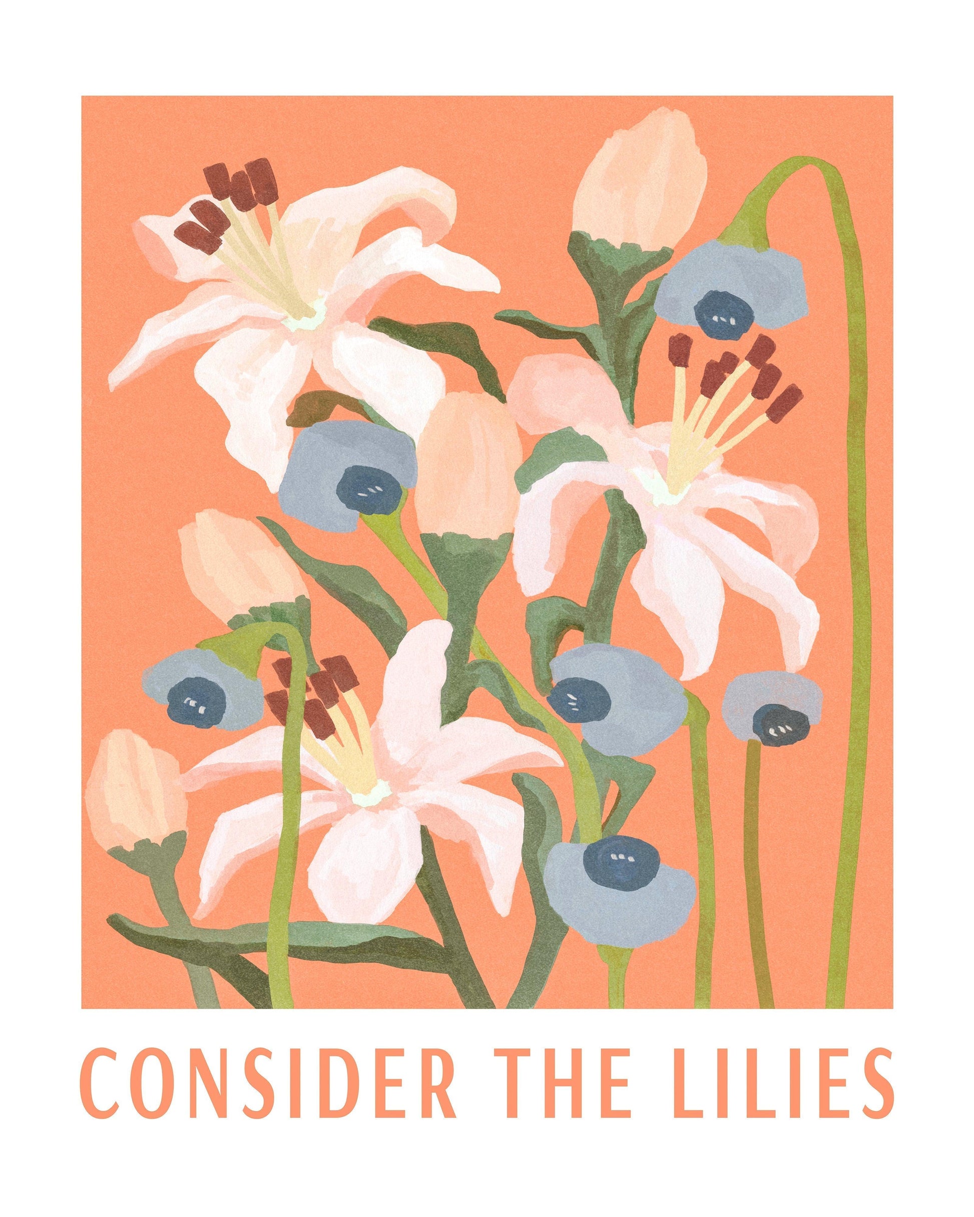 Bible Verses Art CONSIDER THE LILIES I