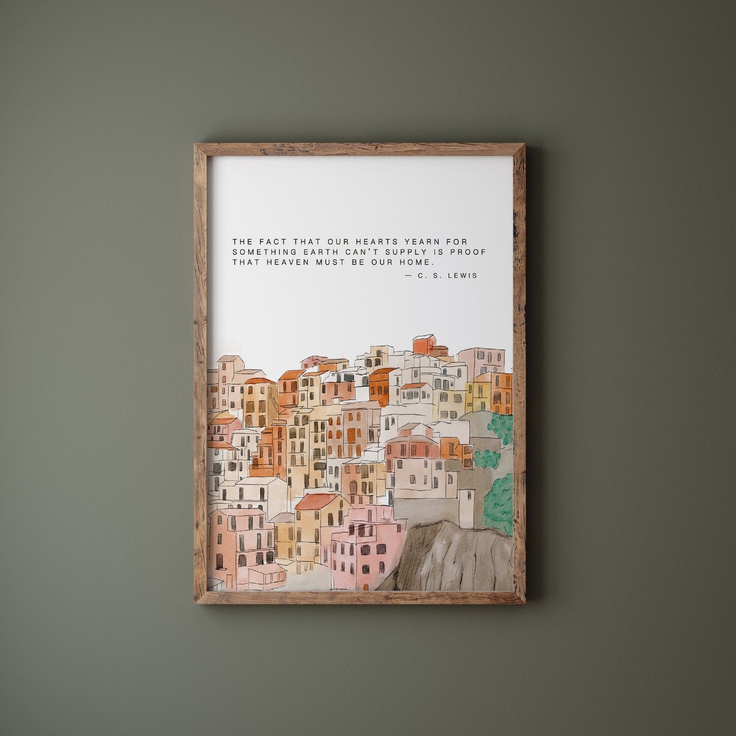 Christian Art - C S Lewis "Heavenly Home" Quote Art