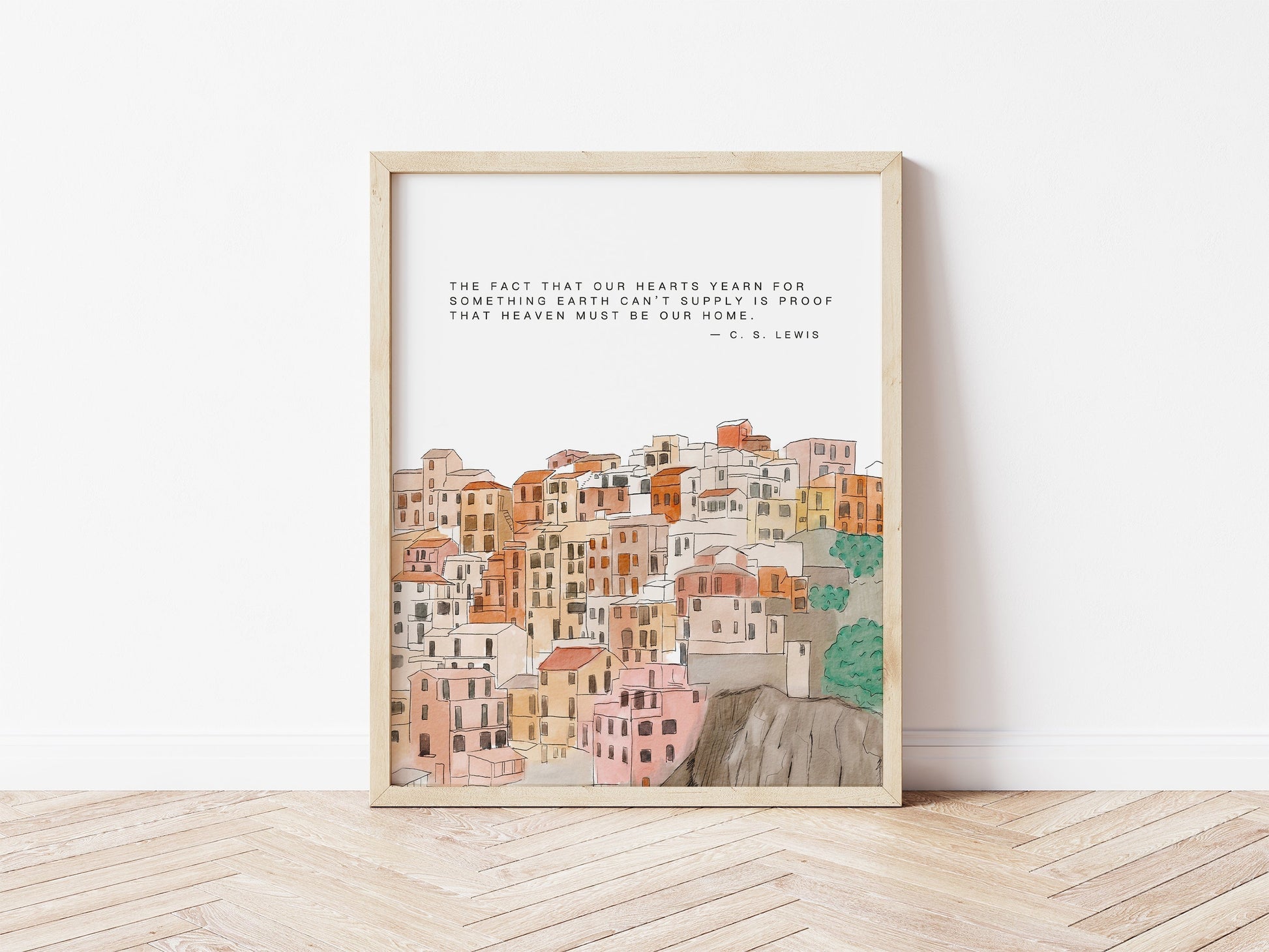 Christian Art - C S Lewis "Heavenly Home" Quote Art