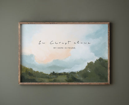 Christian Wall Art - Landscape with Hymn "In Christ Alone"