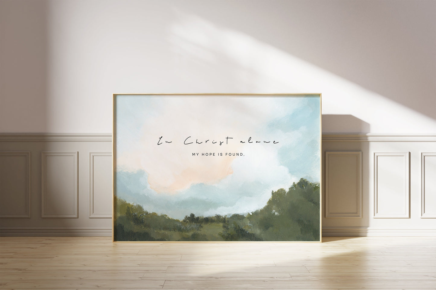 Christian Wall Art - Landscape with Hymn "In Christ Alone"