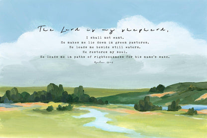 Landscape Art with Bible Verses - Psalm 23