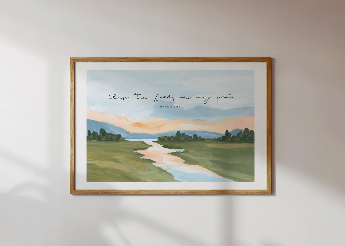 Large Christian Art - Landscape with Bible Verse Psalm 103:1