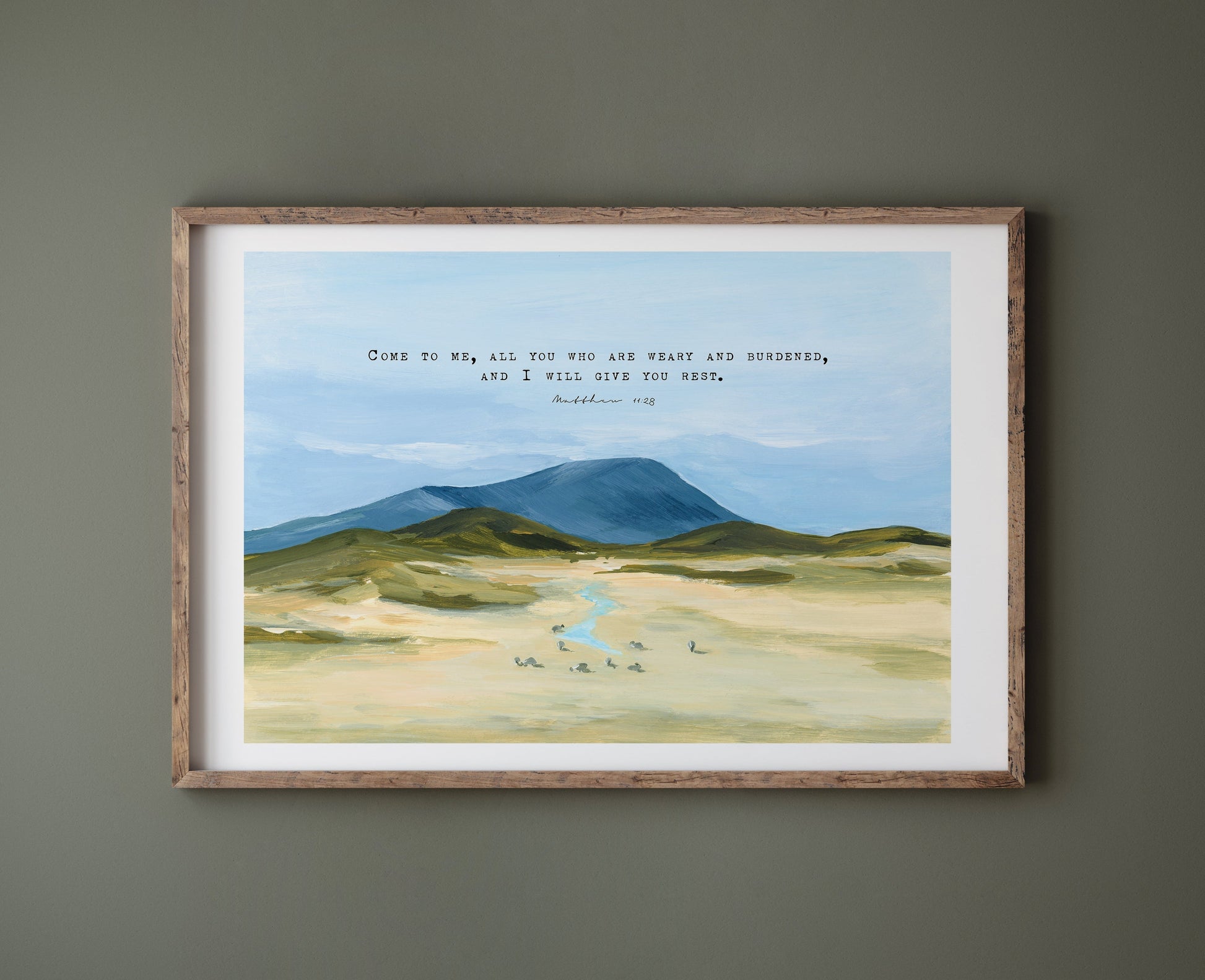 Large Christian Art - Landscape with Scripture Matthew 11:28