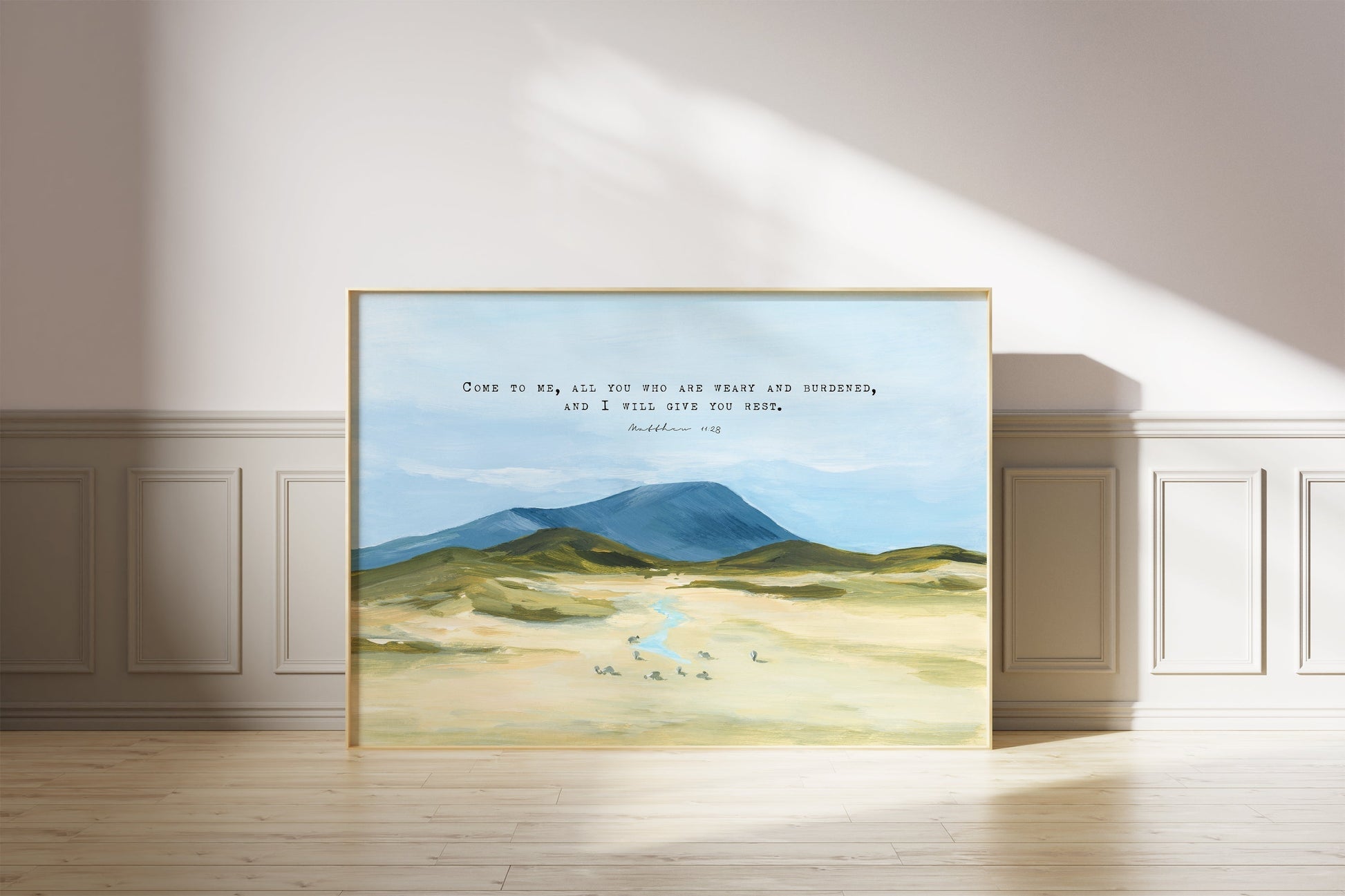 Large Christian Art - Landscape with Scripture Matthew 11:28