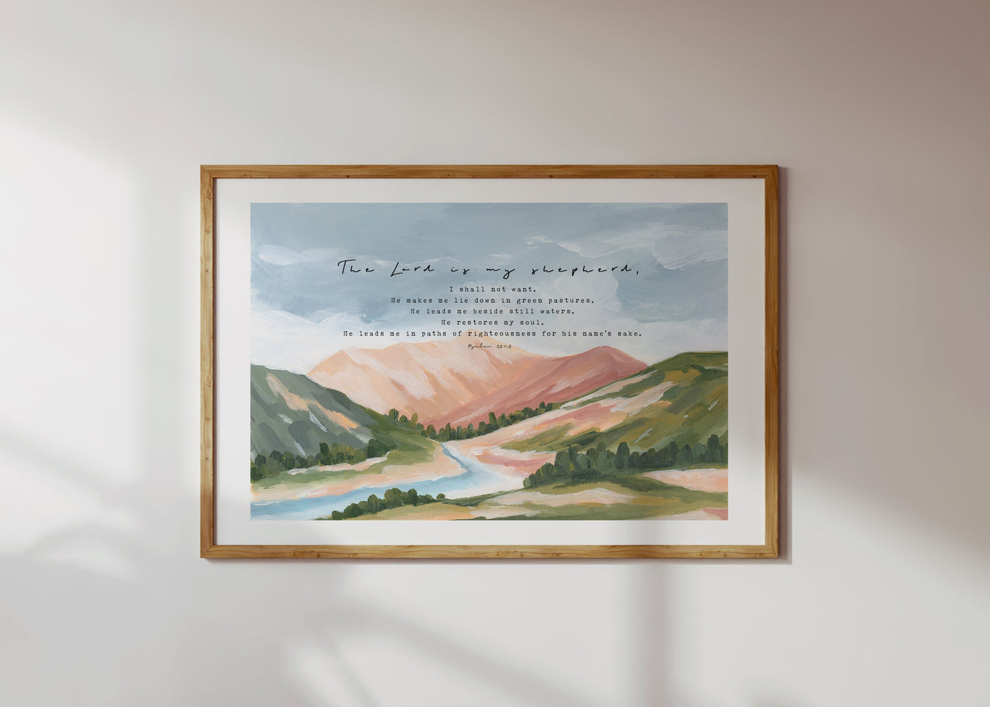 Large Christian Art - Landscape with Scripture Psalm 23