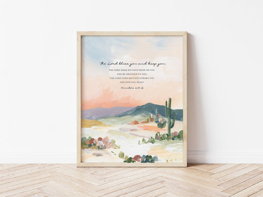 Large Size Christian Art - Landscape with Numbers 6:24-26