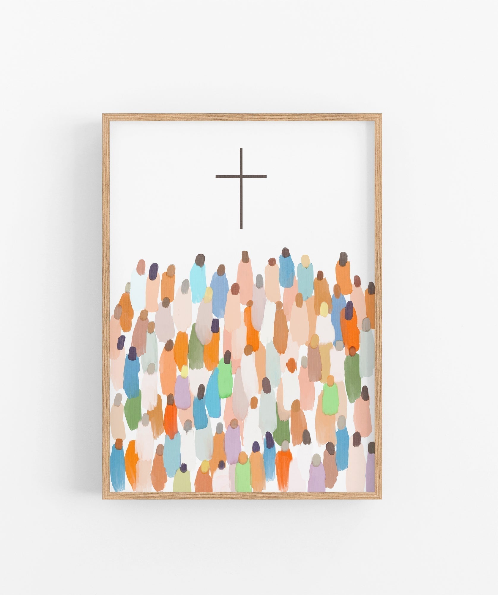 Modern Christian Art - CROSS AND PEOPLE