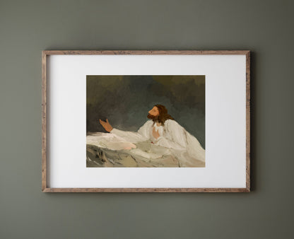 Modern Christian Art | Jesus Praying - Bible Story Art