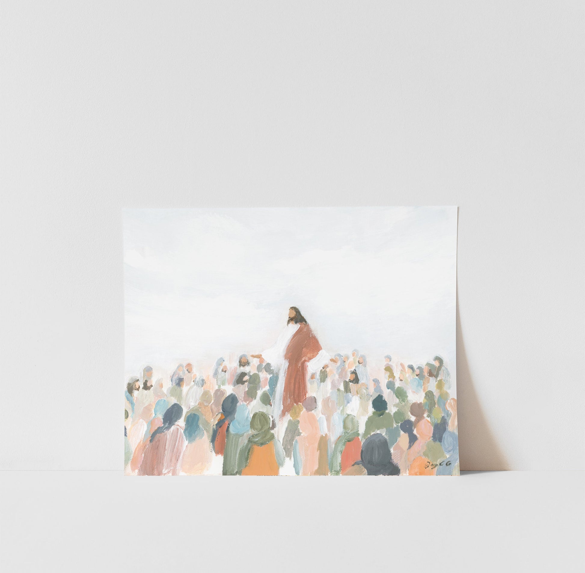 Modern Christian Art - Jesus Teaching the Crowd Painting