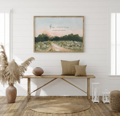 Modern Christian Art - Landscape with Bible Verses - New Mercies