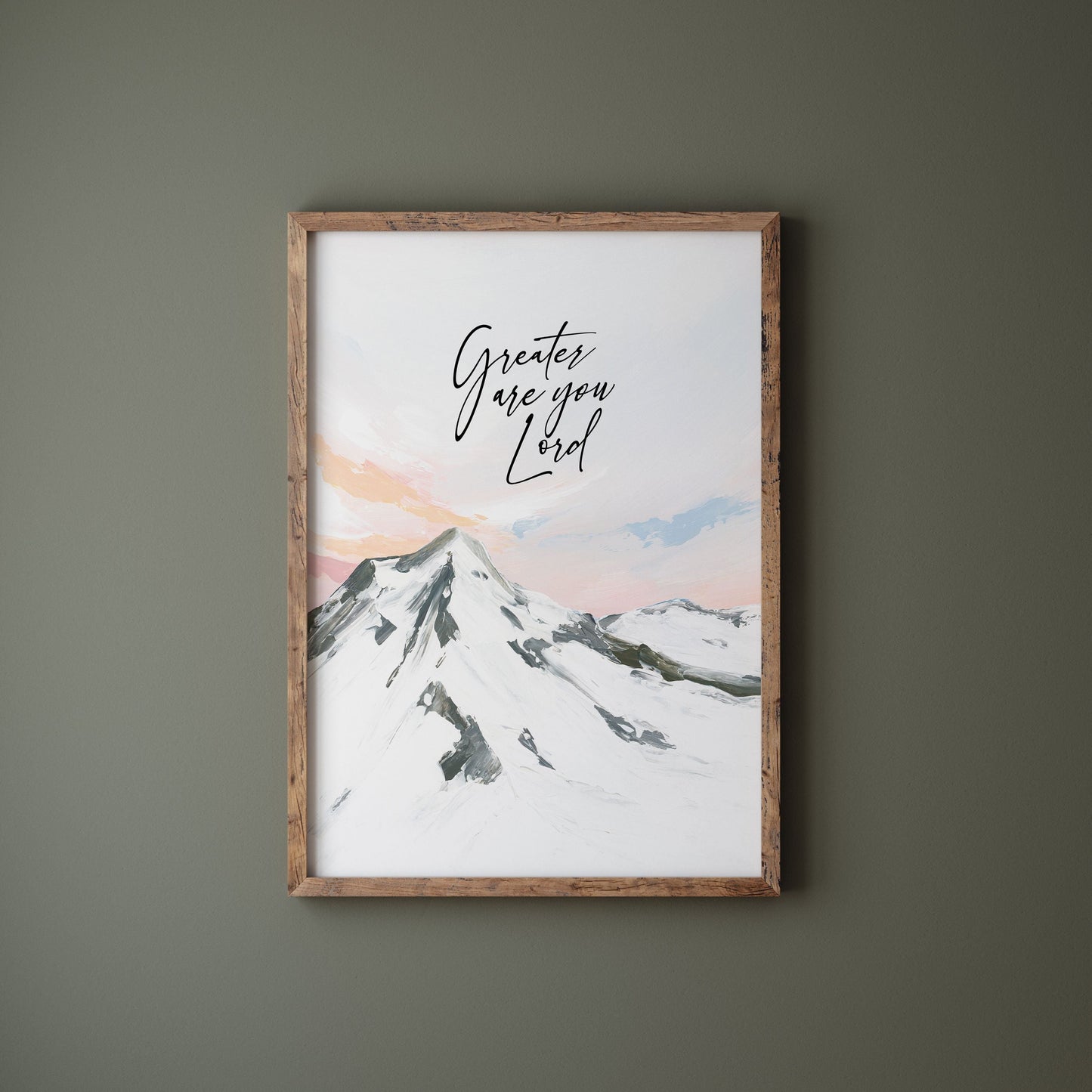 Modern Christian Art - Mountain Landscape "Greater Are You, Lord"