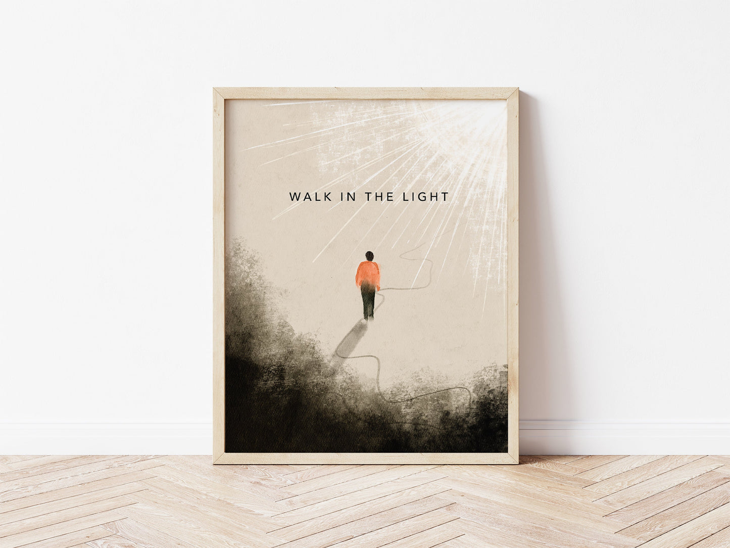 Modern Christian Art Print - Walk in Light