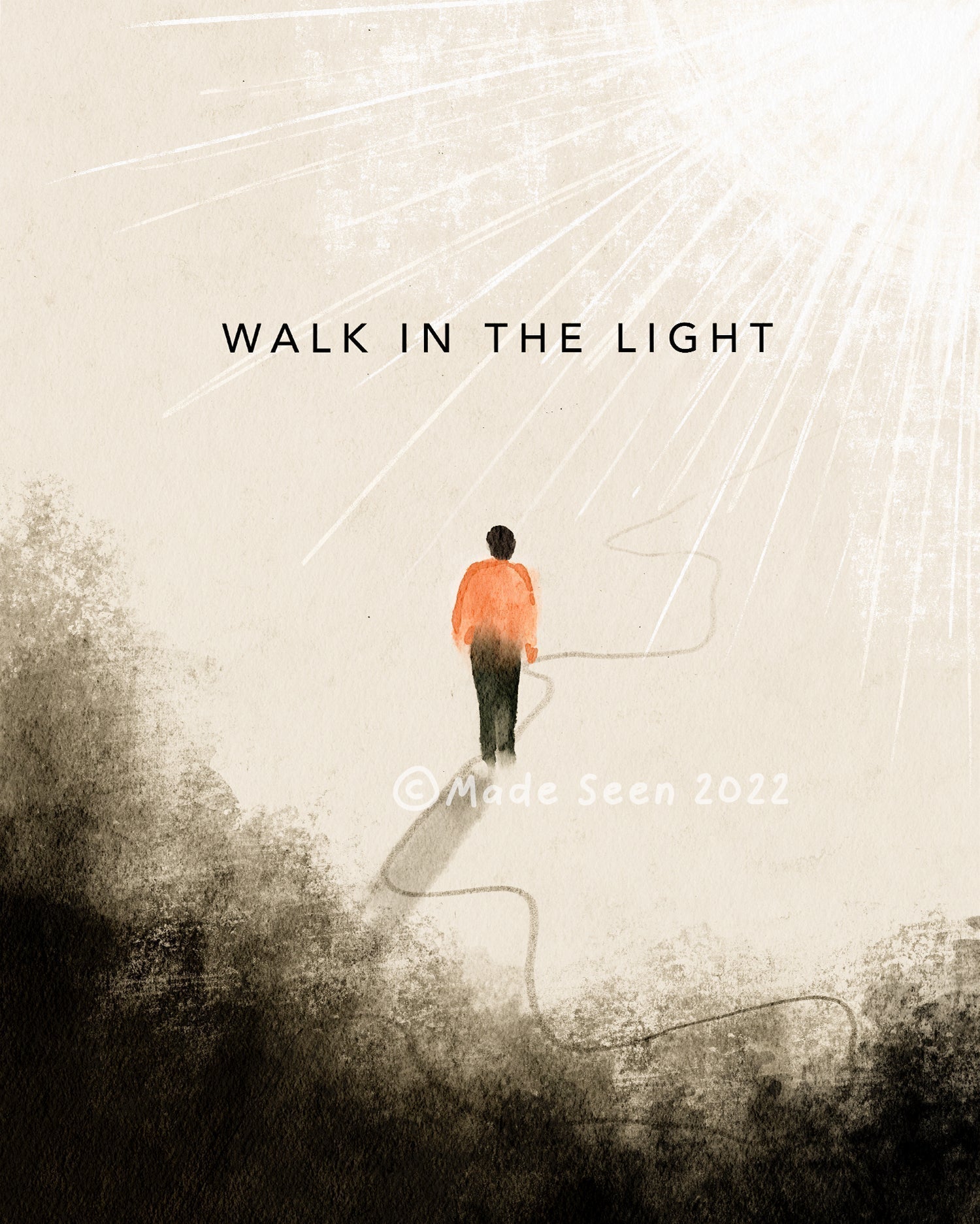 Modern Christian Art Print - Walk in Light