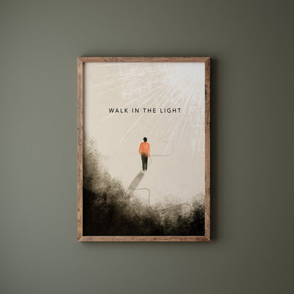 Modern Christian Art Print - Walk in Light