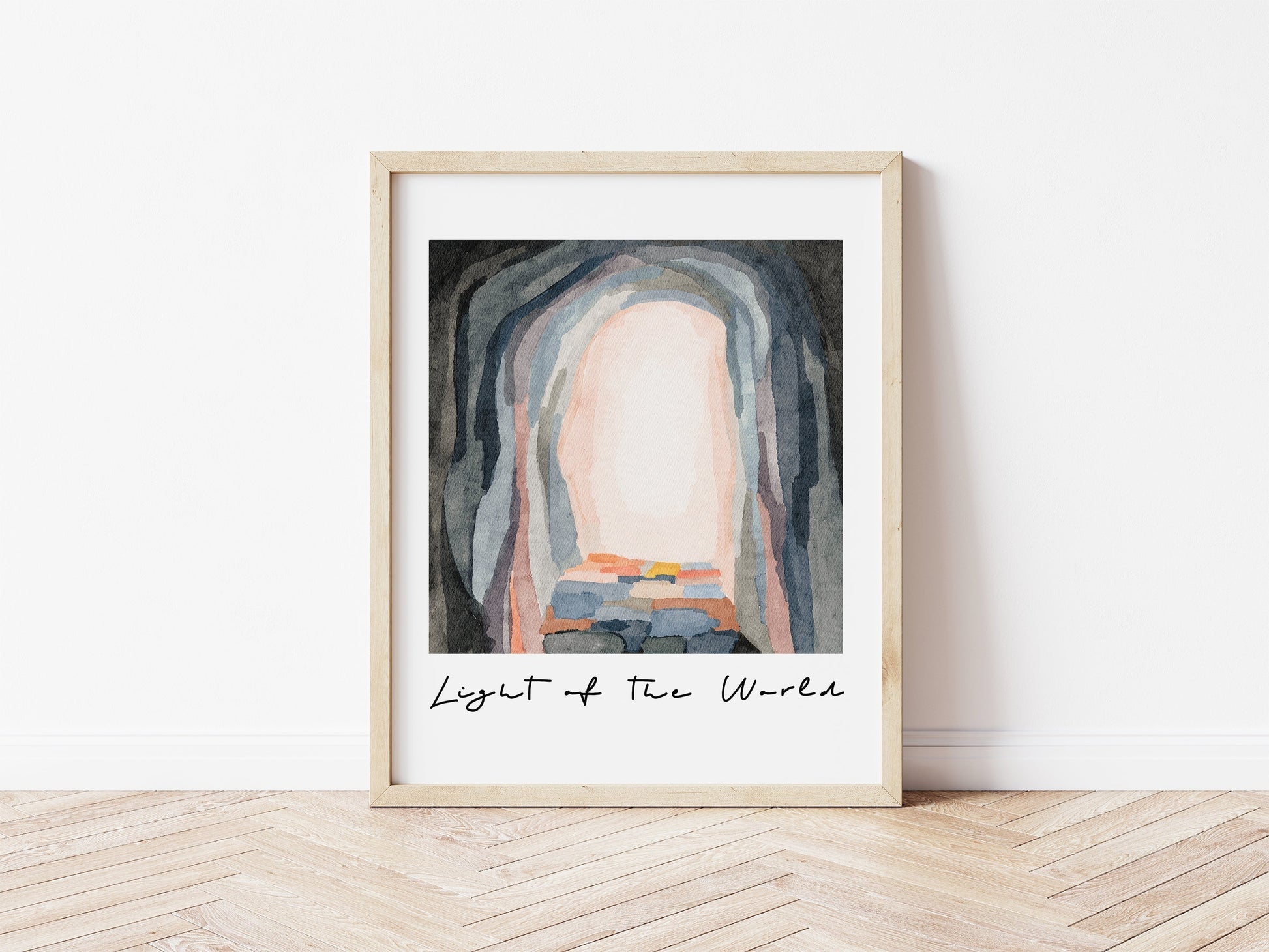 Modern Christian Art - Watercolor Painting "Light of the World"