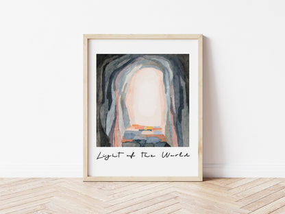 Modern Christian Art - Watercolor Painting "Light of the World"