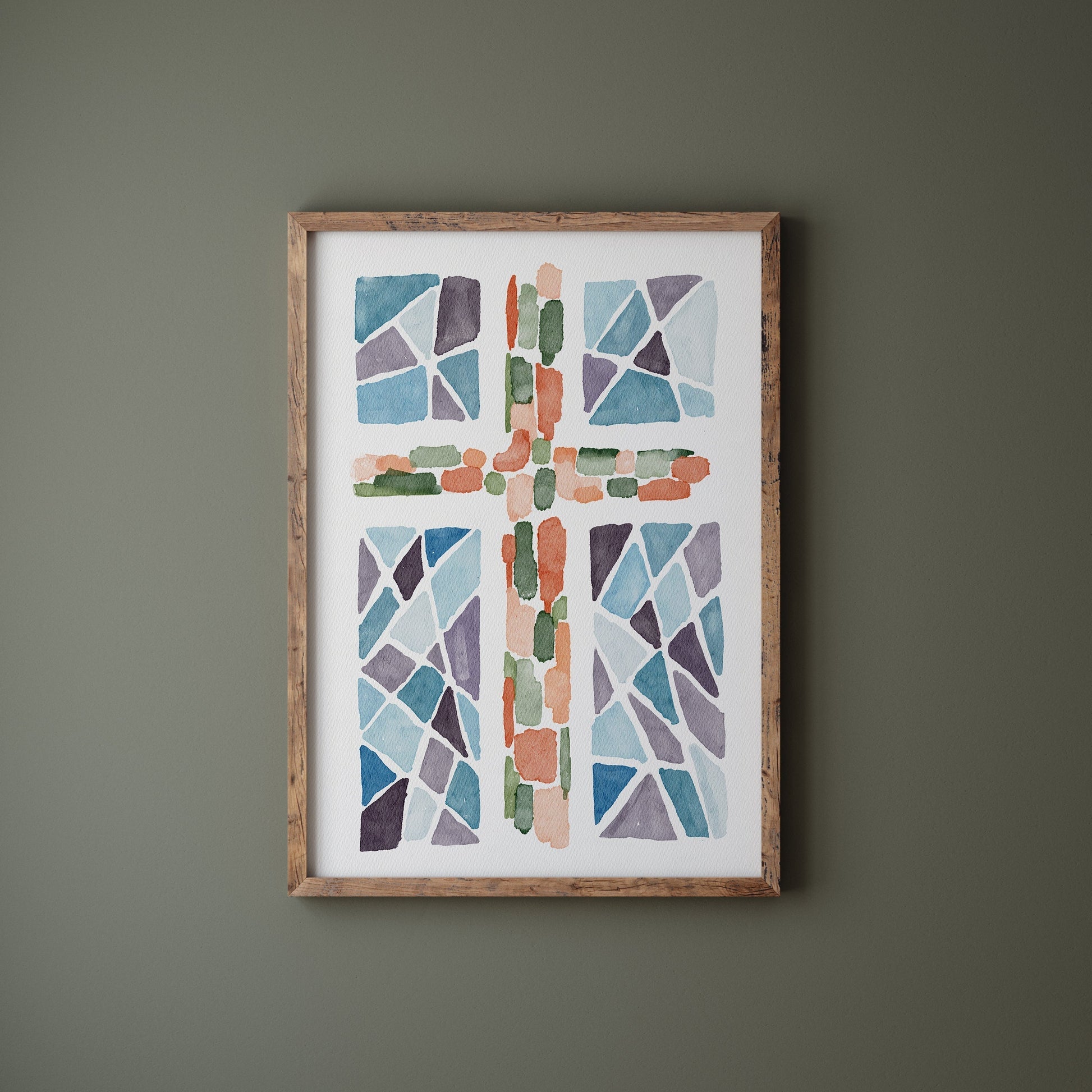 Modern Christian Wall Art - Jesus Cross Art