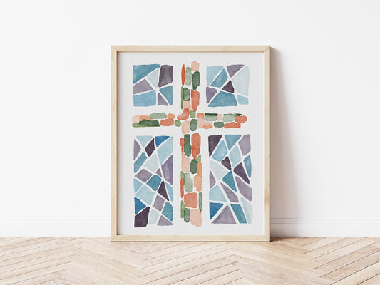 Modern Christian Wall Art - Jesus Cross Art