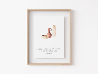 Modern Minimalist Christian Art - Clay and Potter Jeremiah 18:6