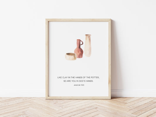 Modern Minimalist Christian Art - Clay and Potter Jeremiah 18:6