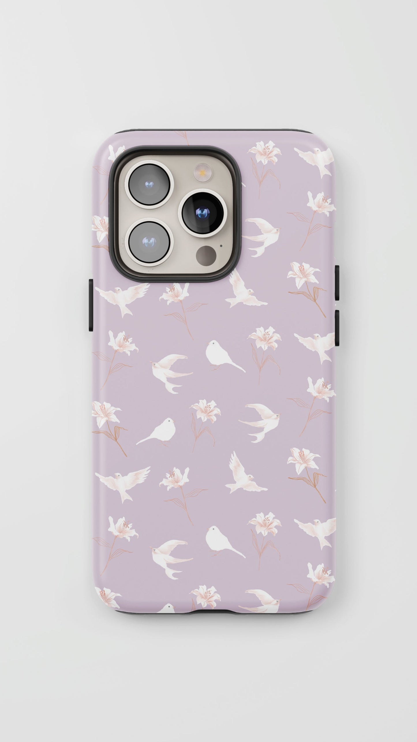 "Lilies and Birds" Phone Case - Lavendar