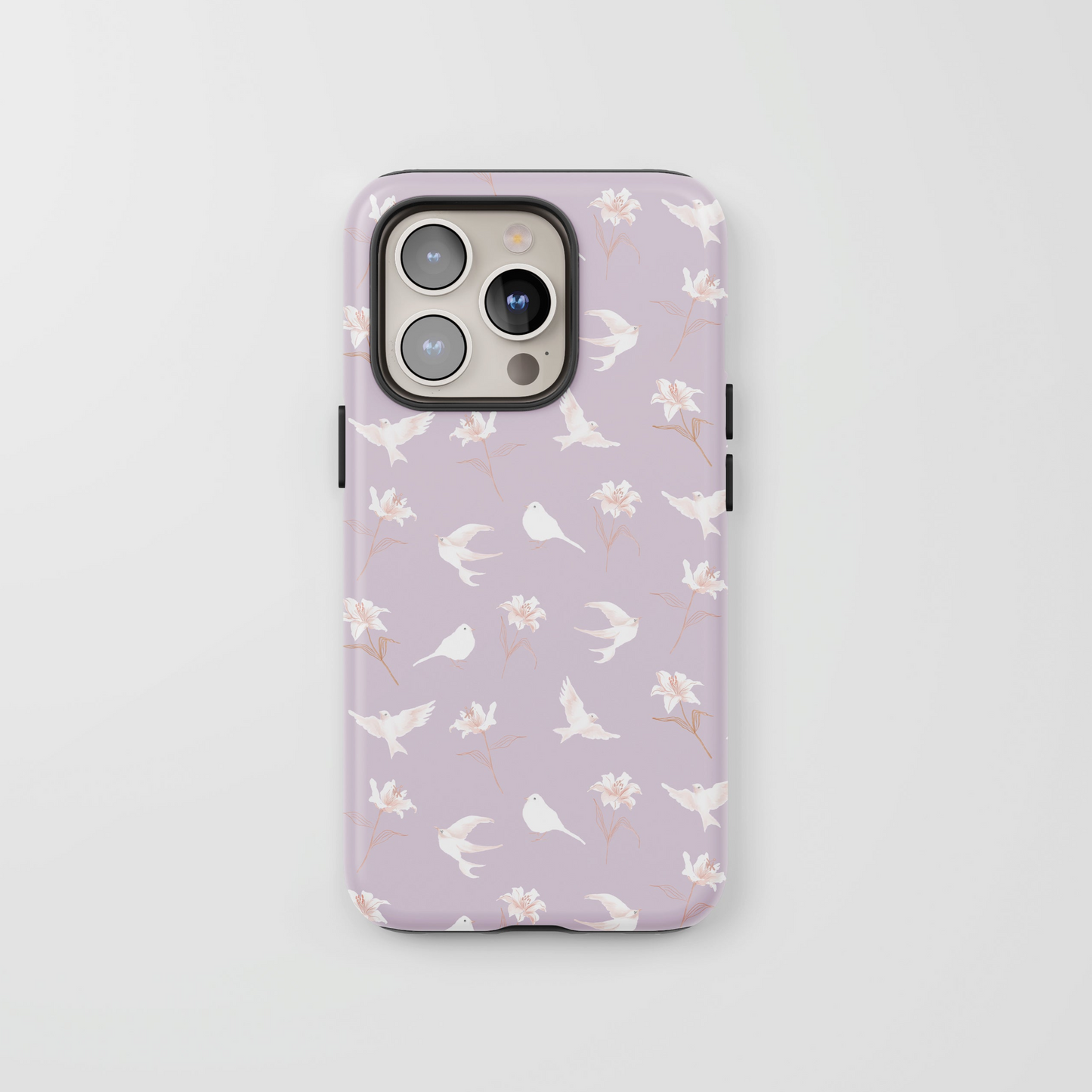 "Lilies and Birds" Phone Case - Lavendar