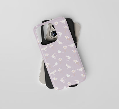 "Lilies and Birds" Phone Case - Lavendar