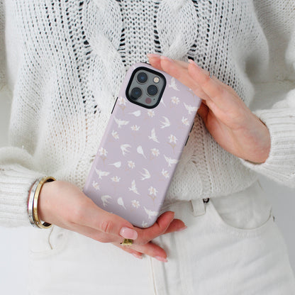 "Lilies and Birds" Phone Case - Lavendar