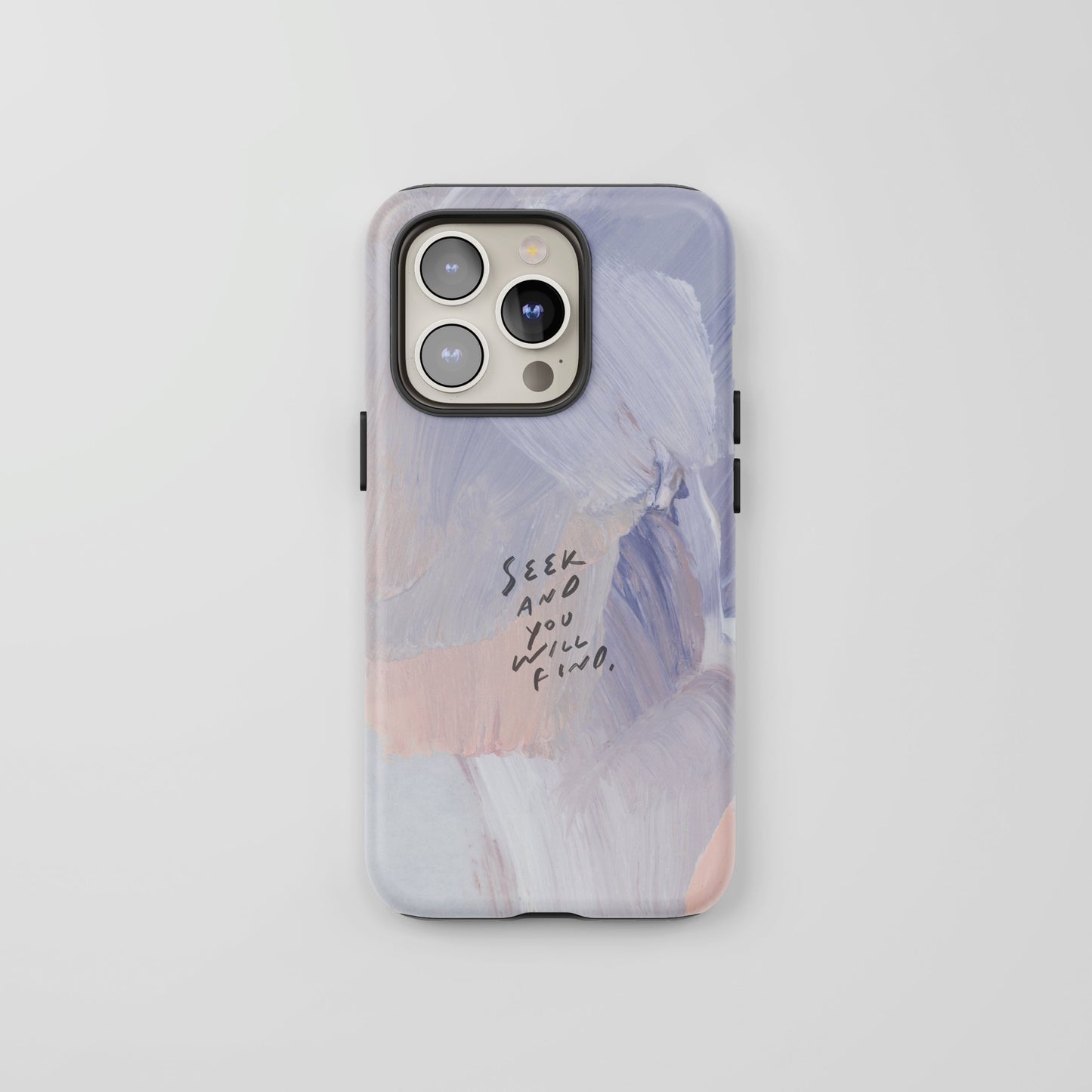 "Seek and Find" Phone Case – Abstract Acrylic with Bible Verse