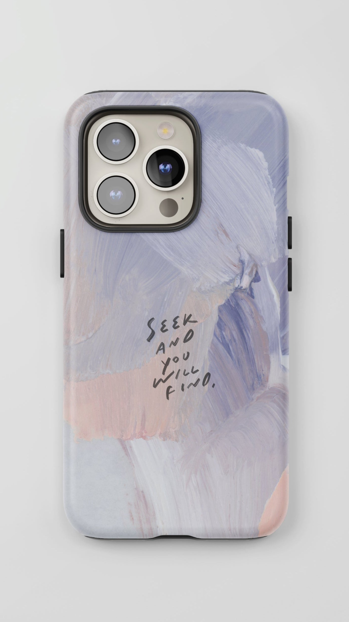 "Seek and Find" Phone Case – Abstract Acrylic with Bible Verse