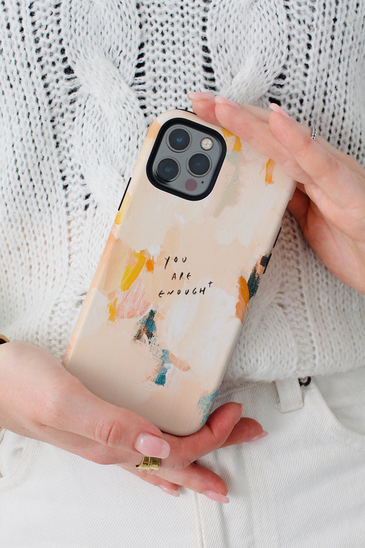 "You Are Enough" Phone Case – Abstract Acrylic