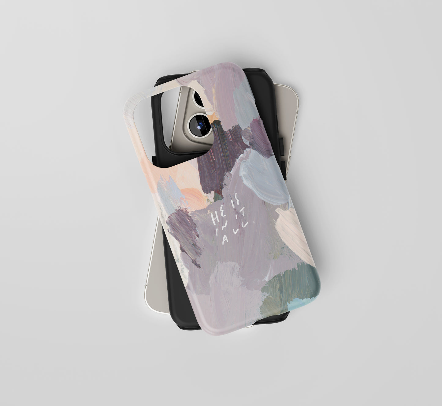 "He is in It All" Phone Case – Abstract Acrylic with Inspirational Quote