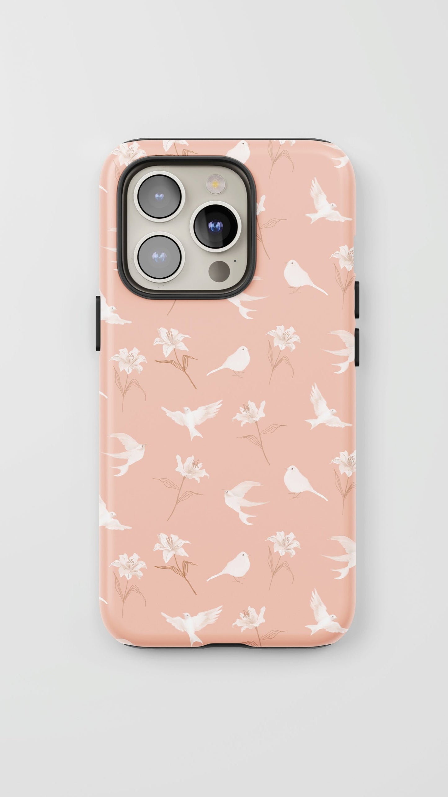 "Lilies and Birds" Phone Case - Blush