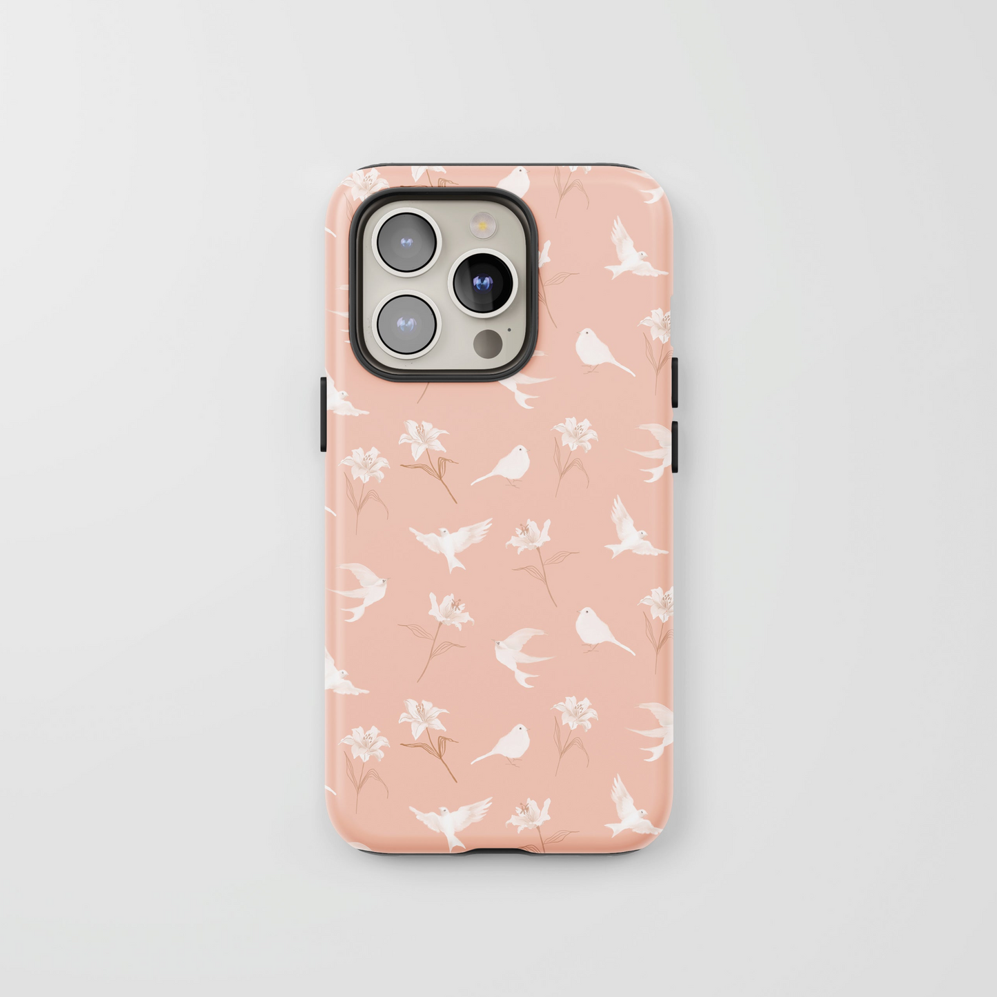 "Lilies and Birds" Phone Case - Blush