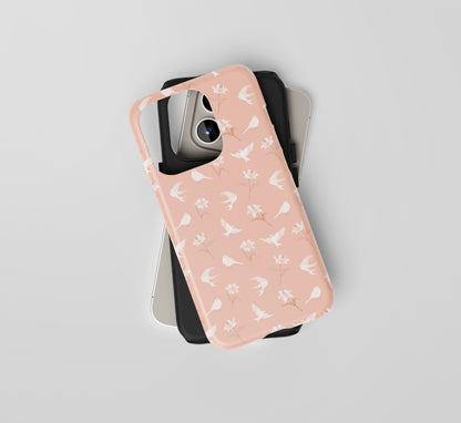 "Lilies and Birds" Phone Case - Blush