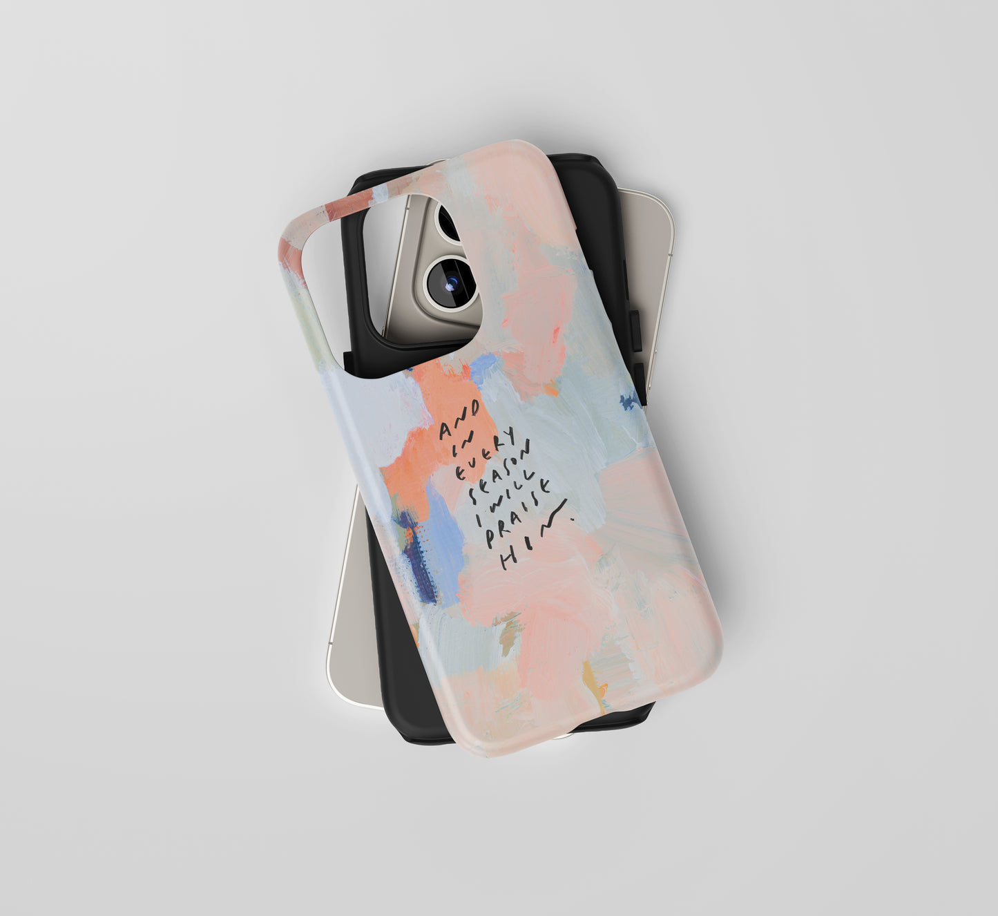 "In Every Season" Phone Case – Abstract Acrylic with Bible Verse