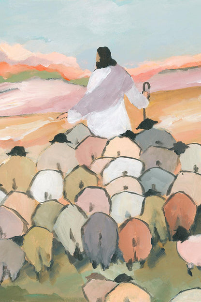 Psalm 23 Christian Art - The Shepherd and His Sheep