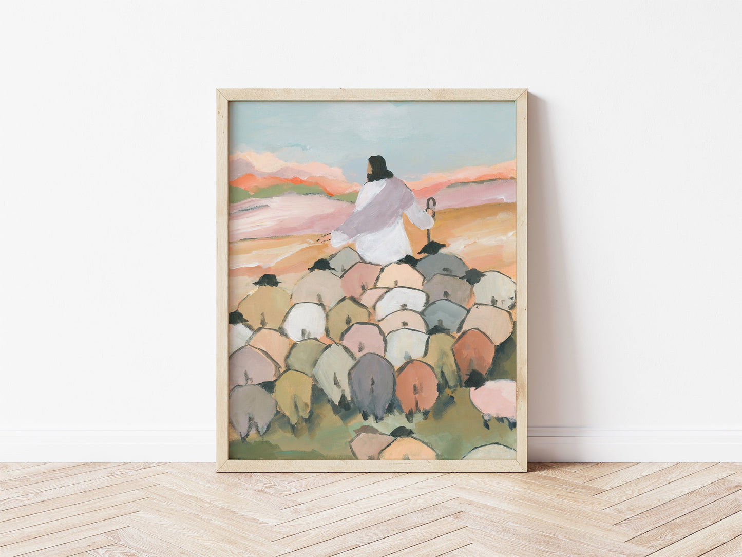 Psalm 23 Christian Art - The Shepherd and His Sheep